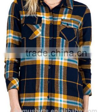 Woman Cotton Plaid Flannel Shirts