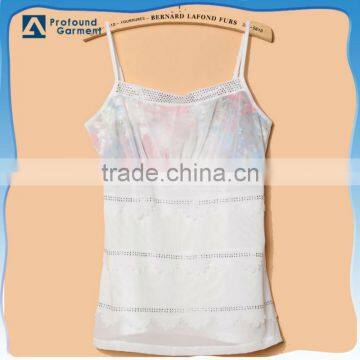 Fashion custom design Sexy women sequins beaded camisole girl's crop top made in China