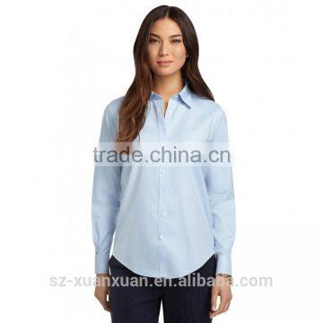 SZXX Hot Wholesale Womens Lady Elegant Office Blue Blouse Shirts