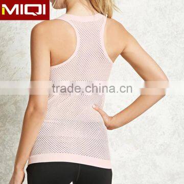 2017 tank top gym high quality women tank top with mesh design sport wear woman fitness