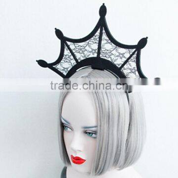 Queen Style Head Hair Hoop,hollow Lace Crown Party Hair Band,holiday Party Halloween Hair Jewelry photo-2