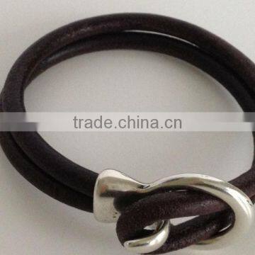 double wrap Leather bracelet, Leather Bangle for girls and boys, unisex leather bracelet