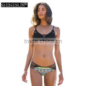 2017 woman swimwear mature woman bikini high waisted swimsuit