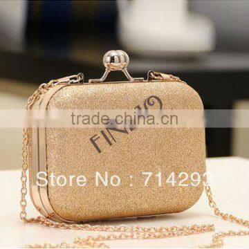 New Elegant Mini Evening Bag Clutch Women's Lady Shinning Bag Purse Wallet Golden/Blue 16711