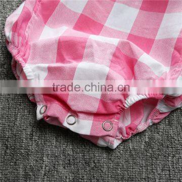 Pink and Black Check Baby Girl Designer Rompers With Headband photo-4