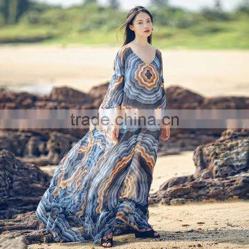 Z&M Maxi Beach Dress Ladis Maxi Dress Floral Maxi Dress Sleeveless photo-3