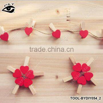 Mini Heart Love Wooden Craft Clips For Photo Wall Papers Party DIY Tools photo-3