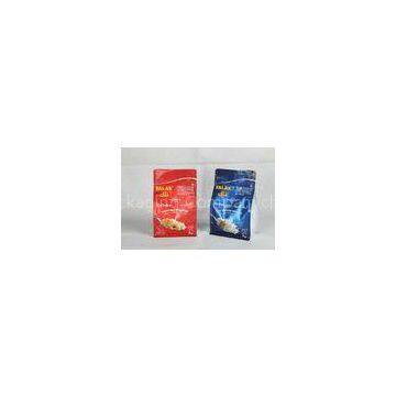 Custom Made Red / Blue Flat Bottom Pouch Dried Food Packaging