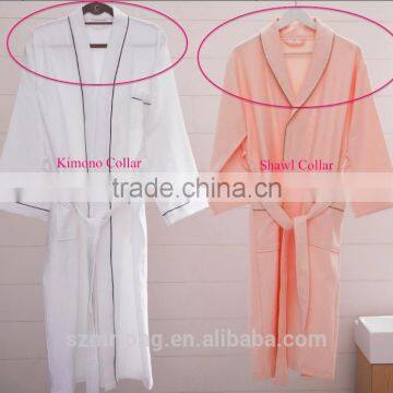 High Quality Shawl Collar Plain Dyed Hotel Waffle Bathrobe