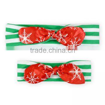 Christmas Halloween Holidays Toodler Adult Bowknot Headband Handmade - Cotton Fabric - Parent and Kids Pack