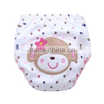 lovely monkey footprints design waterproof baby cloth nappy diaper