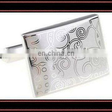 Fashion engraved metal cuff link sets