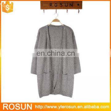 Korean ladies fashion grey cardigan sweter