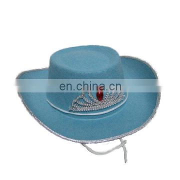 MCH-1497 Party Carnival funny cheap blue crown cowgirl felt Hat