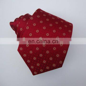 100% Silk Jacquard Tie Red color