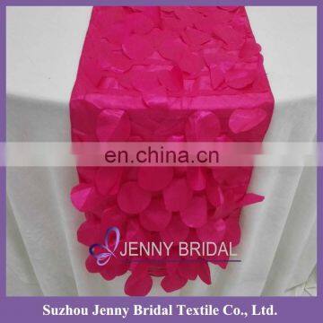 TR005E Fuchsia petal taffeta wedding table runners