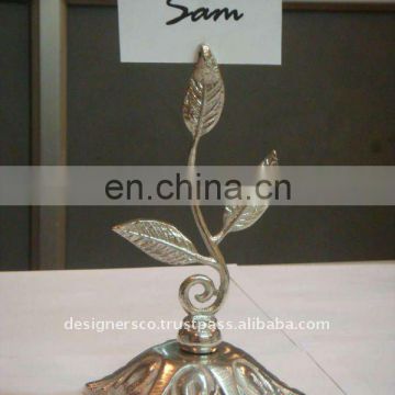 Metal Leaves Wedding Favor Place Card Holder