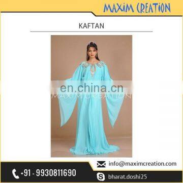 Top Brand Selling Simple Sky Blue Fancy Party Kaftan Dress