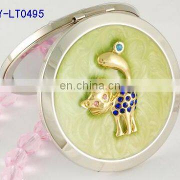 HOT Silver Maked up Compact Mirror With Flower Decoration photo-5