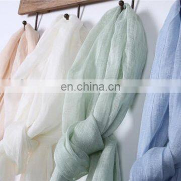 linen scarf 42s fresh comfortable natural scarf good quality single color scarf have 30color