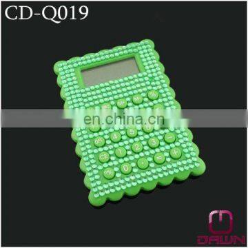 Plastic green rhinestone jeweled calculator CD-Q019