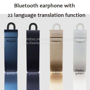 New Peiko 25 Languages Intelligent Wireless Bluetooth Translate Earphone Business Mobile Phone High Quality Headset