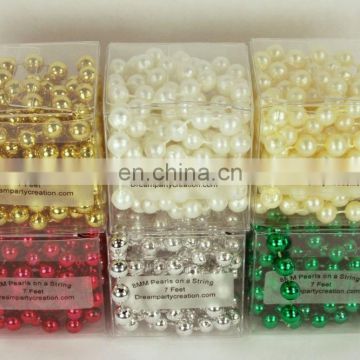 8MM Faux Pearl Plastic Craft BEADS Garland