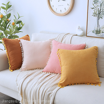 Nordic style suede tassel cushion