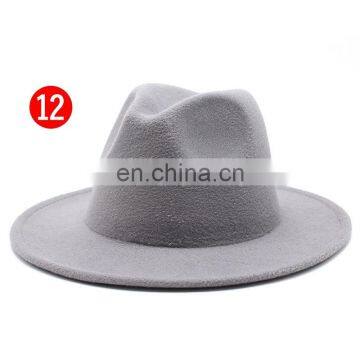 Over 20colors Winter Autumn Imitation Woolen Women Men Ladies Fedoras Top Jazz Hat European American Round Caps Bowler Hats photo-7
