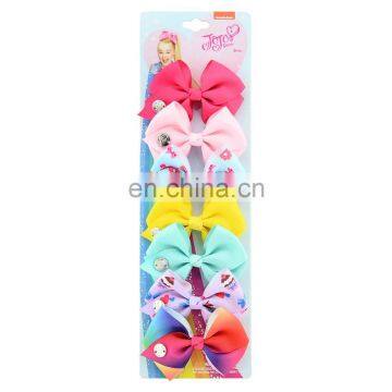 Xmas 42color 3.5" JOJO Kids Hair Bow Girl Snowman Colorful Print Barrettes Girl Hair Rainbow Unicorn Kids Party Hair Clipper