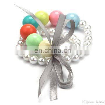 Girl Rainbow Necklace Children Pearl Candy Bubble Beads Jewelry photo-2