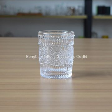 Drinking Wine Stemless emboss Whisky Glass Tumbler