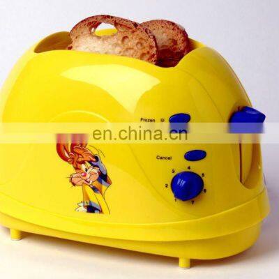 RABBIT 'S logo toaster 2 slice cool touch toaster CE/GS/EMC/ROHS/LFGB approval with Heating Transfer Printing logo on cabinet