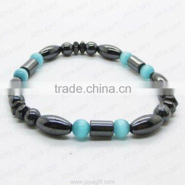 Lastest Hematite Beaded Cat Eye Beads Bracelet