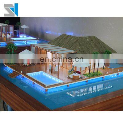 Architectural scale model for hotel layout, Miniature building model