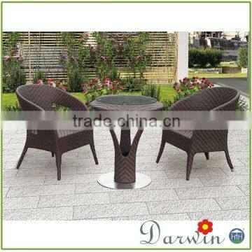 Cheap balcony garden furniture rattan cafe table chair set