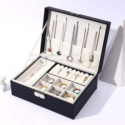 Custom Simple Jewelry Packaging Leather Box Accessories Watch Display Storage Box photo-3