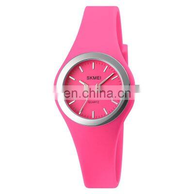 Wholesale Skmei 1722 Girls Women Silicone Strap Watches 30atm Water Resistant Quartz Watch for Ladies