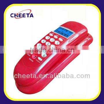 red wall phone with caller id