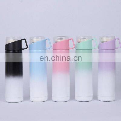 New Double Wall Stainless Steel Transparent Lid Insulated Thermos Bottle Logo Vacuum Flask