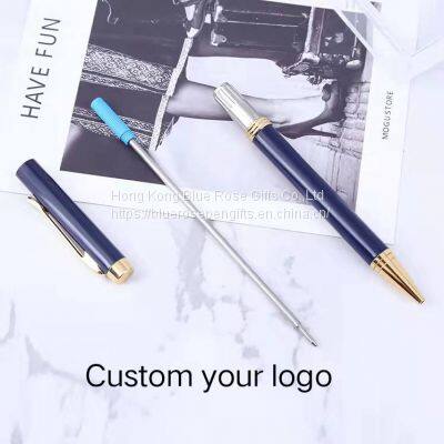 Ballpoint Pen Manufacturer Twist Actional Royal Blue Metal Collection Ballpoint Pen With Gold Accents photo-4