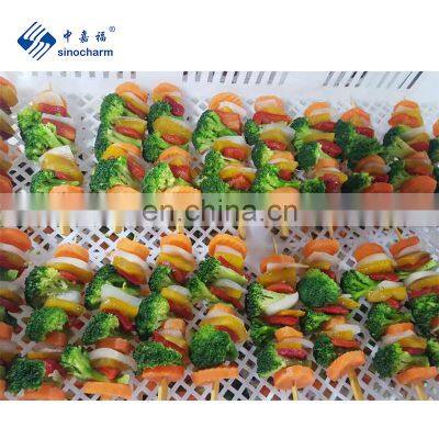 BRC A Approved Frozen Vegetable Skewer IQF Vegetable Kebab