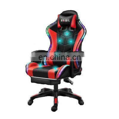 Cheap Price Office Furniture Massage RGB Light Swivel Ergonomic PU Leather Computer Racing Gaming Chair with Lights and Speakers