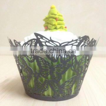 Custom Paper Wholesale Wedding Cupcake Wrapper Laser Cut photo-5