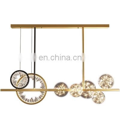 Modern Minimalist Ceiling Hanging Lamp For Dinner Room Restaurant LED Chandelier Italian Bar Table Crystal LED Pendant Light