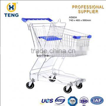 Asia style smart classcial steel unfolding 60L shopping trolley