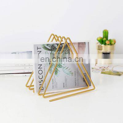 Supply wholesale wrought iron simple desktop office desk creative book stand decorative shelf