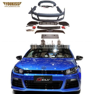 High Performance Body Kits For 2008 Volkswagen Scirocco Upgrade R-line Front Rear Bumpers Car Grille Rear Diffuser Side Skirt