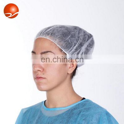 Disposable Non Woven Round Medical Hair Cap Surgical Hood White Bouffant Cap