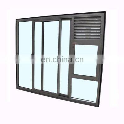 Professional Manufacturer Prefabricated Pivot Shed Door Storefront Alloy Frame Screen Glass Aluminum Sliding Door With Lattice
